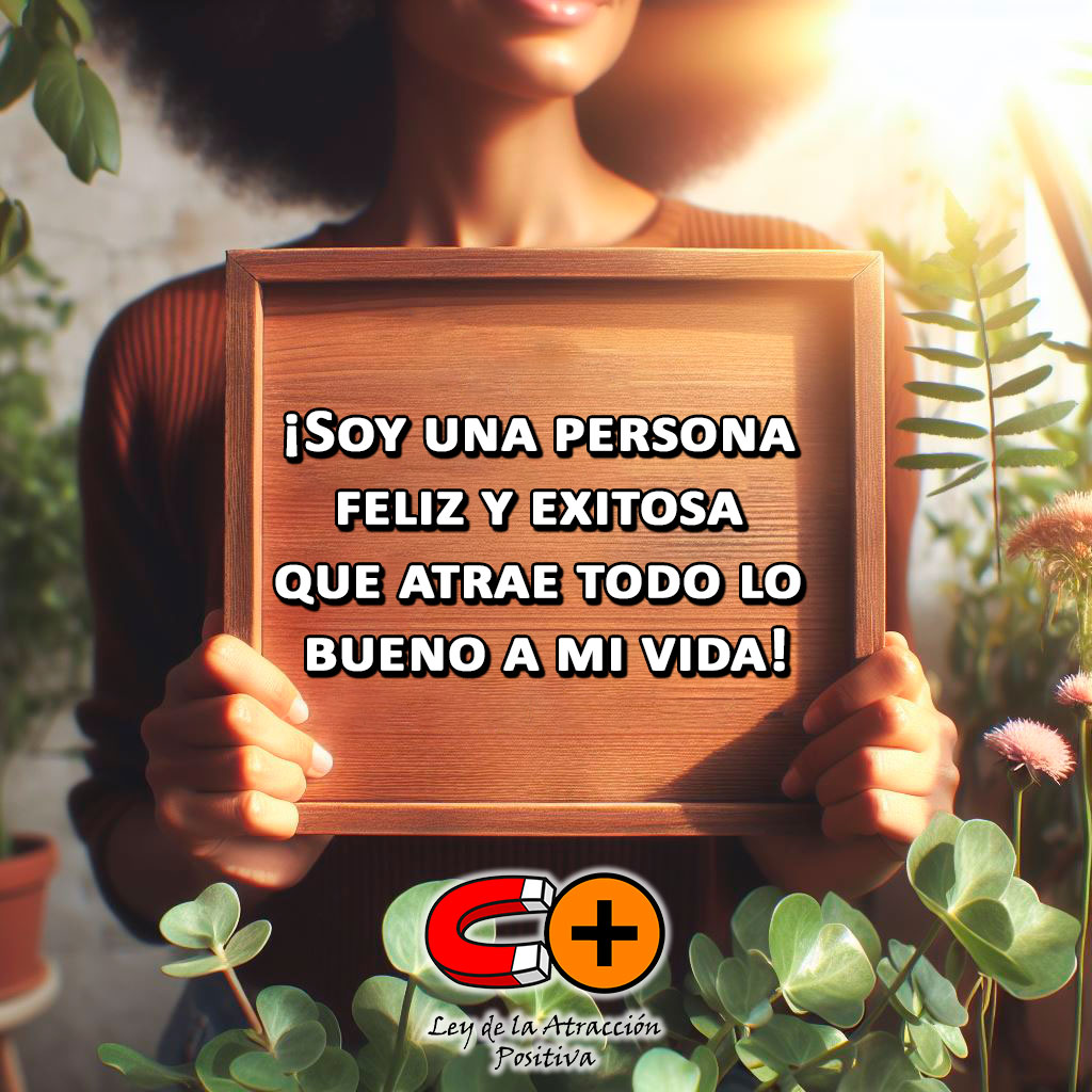 Usar Afirmaciones y Decretos Positivos: Soy una persona feliz y exitosa que atrae todo lo bueno a mi vida. 