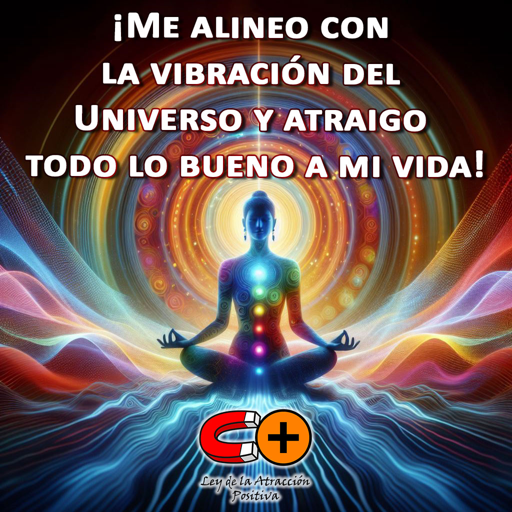 Ley de la Vibración para Manifestar: "Estoy alineado (a) con la vibración del universo y atraigo todo lo bueno a mi vida."
