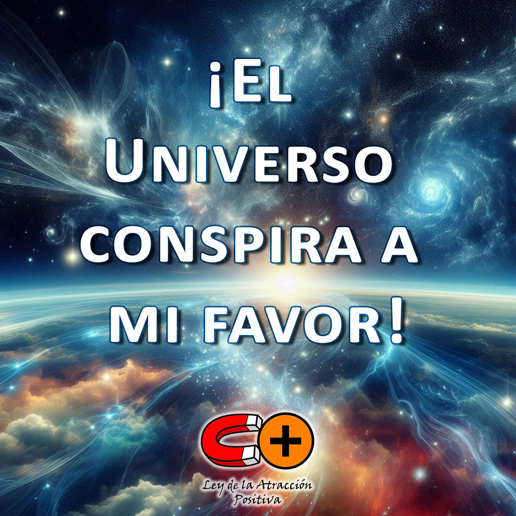 Manifestar con la Ley de la Atracción: "Soy uno con el universo y co-creador de mi realidad. Atraigo todo lo que deseo con facilidad y fluidez. El universo conspira a mi favor y me brinda las oportunidades perfectas para manifestar mis sueños. Soy un imán para la abundancia y la felicidad".